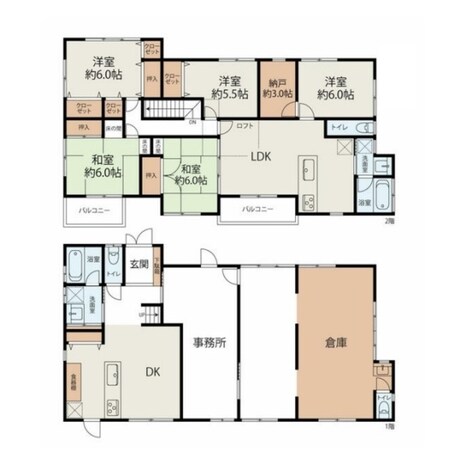 稲荷3丁目貸家の物件間取画像